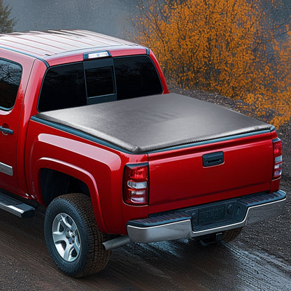 Truck Bed Cover, Roll Up Truck Bed Tonneau Cover, Compatible with 2014-2024 Chevy Silverado / GMC Sierra 1500, for 2m x 1.6m / 2m x 1.6m Bed, Soft PVC material, Roll Up Tonneau Cover - Image 8