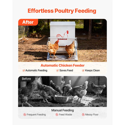 Automatic Chicken Feeder, 18.14 kg Capacity, Rainproof Treadle Poultry Feeder with Lockable Lid, No Waste, Galvanized Steel Construction, Outdoor Use, for Chicken, Bantams, Poultry, Pheasants - Image 5