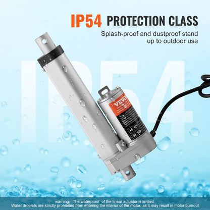 Linear Actuator 12V, 4 Inch High Load 330lbs/1500N Linear Actuator, 0.19"/s Linear Motion Actuator with Mounting Bracket and IP54 Protection - Image 4