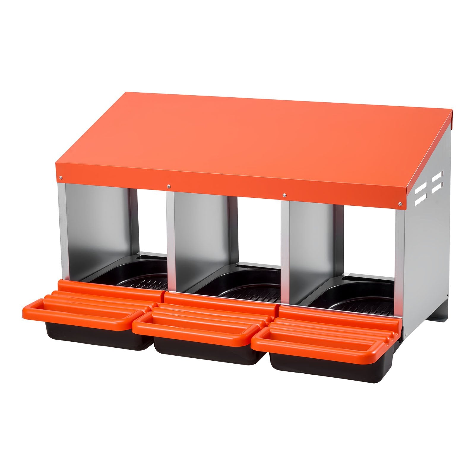 Chicken Nest Box, 3-Compartment, 15 to 30 in Stable & Corrosion-Resistant Metal Nesting Boxes with Inclined Nesting Boxes, Bottom Holes & Resting Platform, Fit for Different Chicken Breeds - Image 9