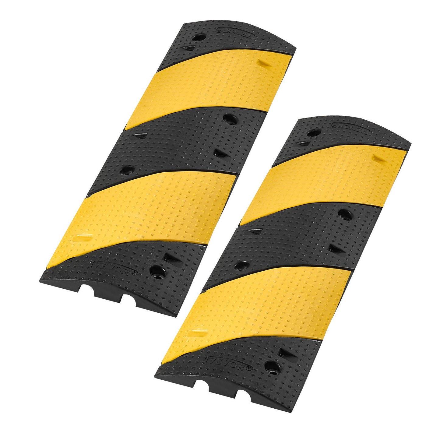 1000MM Rubber Speed Bump, 2 Pack, 2 Channel Heavy Duty Traffic Speed Hump, 9,979 kg/Axle Load Capacity, Cable Protector Ramp with Expansion Screws, for Asphalt Concrete Gravel Driveway and Road - Image 9