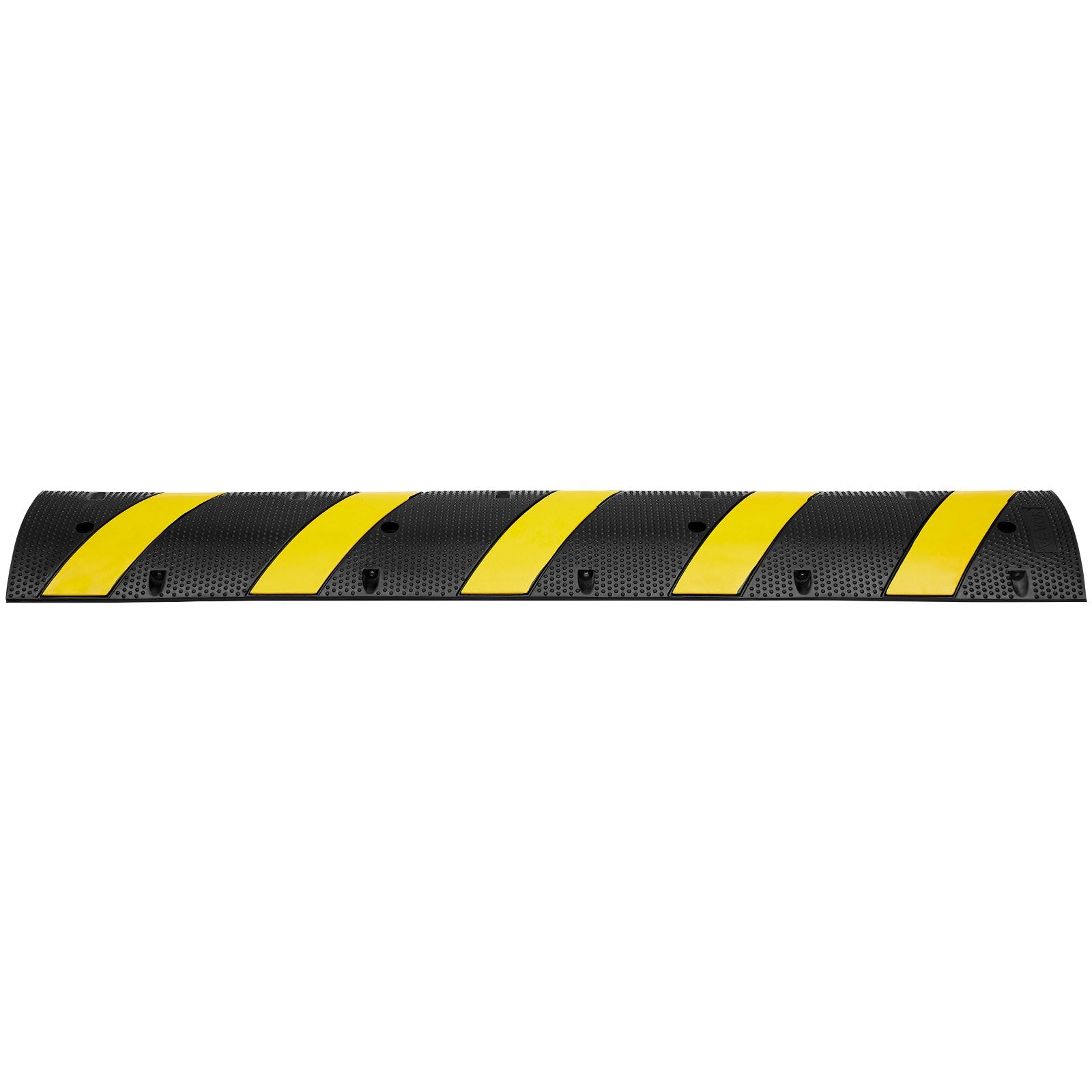 6 ft Rubber Speed Hump, 2 Channel, 10000 kg/axle Load Capacity Heavy Duty Traffic Speed Bump, with High Reflective Yellow Strip 4 Expansion Screws and 1 Drill, for Asphalt Concrete Gravel Roads - Image 9