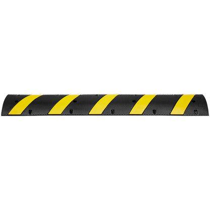 6 ft Rubber Speed Hump, 2 Channel, 10000 kg/axle Load Capacity Heavy Duty Traffic Speed Bump, with High Reflective Yellow Strip 4 Expansion Screws and 1 Drill, for Asphalt Concrete Gravel Roads - Image 9