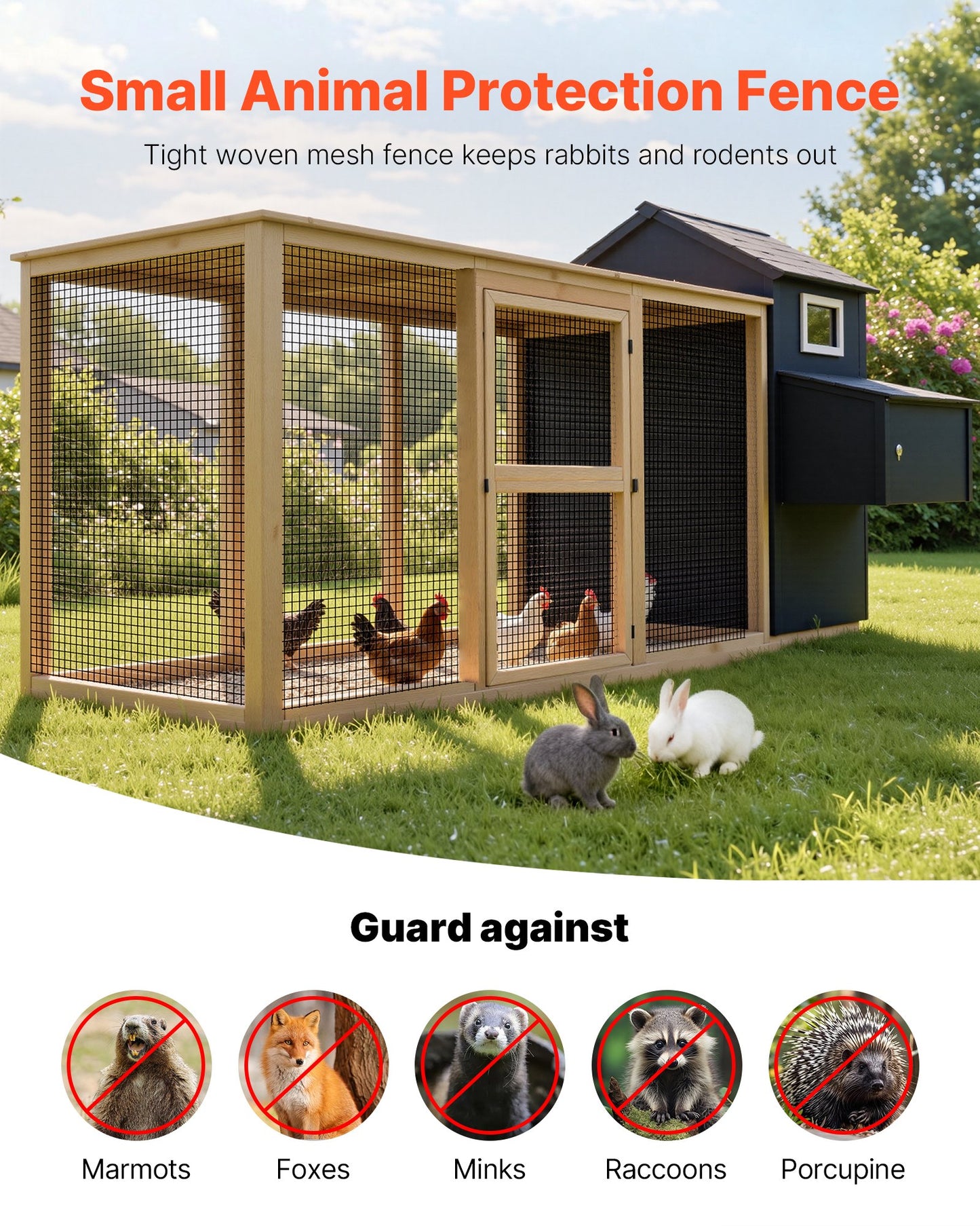 Hardware Cloth 61cm x 15.2m, 1/2 in 19 Gauge Galvanized Wire Mesh Roll, Weather-Resistant Vinyl Coated Chicken Wire Fencing, Heavy Duty Welded Garden Plant Fencing for Rabbit Cage Snake Fence - Image 2