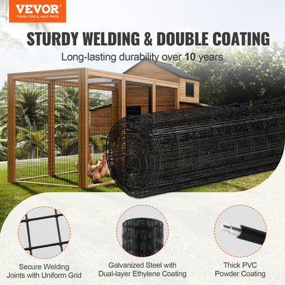 Hardware Cloth, 24'' x 50' Galvanized Wire Mesh Roll, 16 Gauge Chicken Wire Fence Roll, Vinyl Coating Metal Wire Mesh for Chicken Coop Barrier, Rabbit Snake Fences, Poultry Enclosures - Image 2