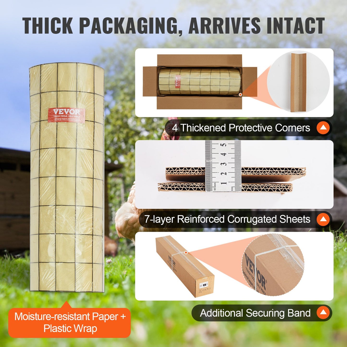 Hardware Cloth, 24'' x 50' Galvanized Wire Mesh Roll, 16 Gauge Chicken Wire Fence Roll, Vinyl Coating Metal Wire Mesh for Chicken Coop Barrier, Rabbit Snake Fences, Poultry Enclosures - Image 6
