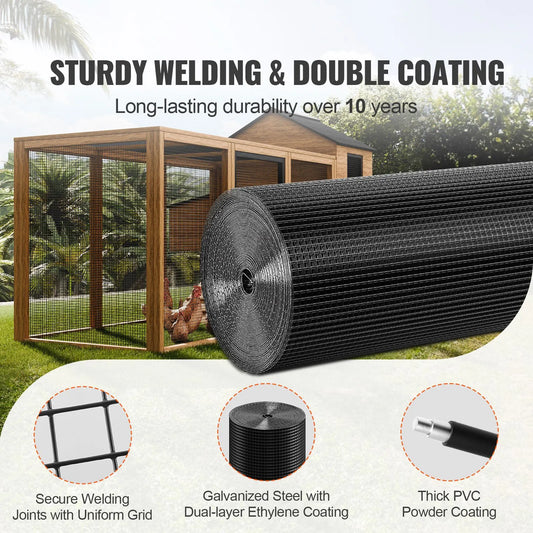 Hardware Cloth, 36'' x 100' Galvanized Wire Mesh Roll, 19 Gauge Chicken Wire Fence Roll, Vinyl Coating Metal Wire Mesh for Chicken Coop Barrier, Rabbit Snake Fences, Poultry Enclosures - Image 2