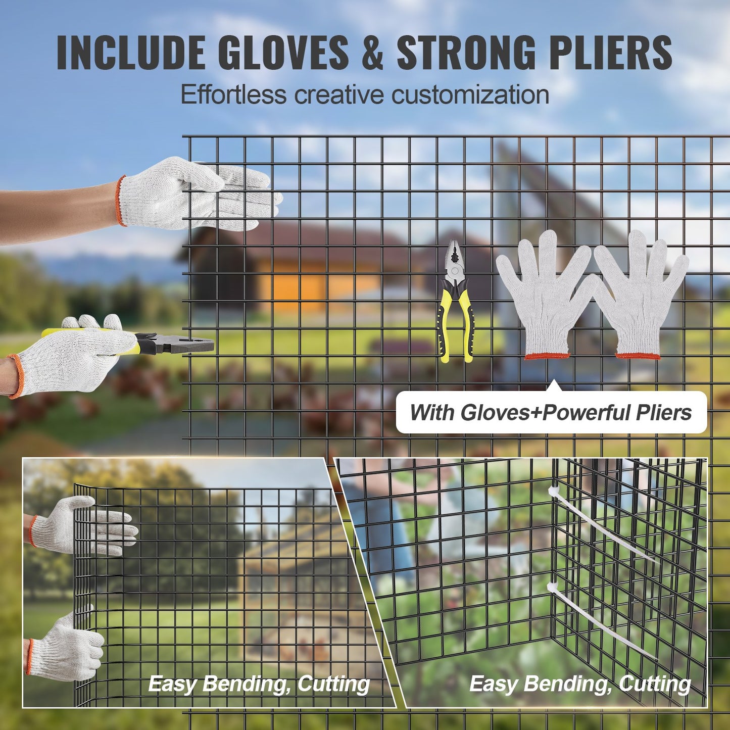 Hardware Cloth, 36'' x 100' Galvanized Wire Mesh Roll, 19 Gauge Chicken Wire Fence Roll, Vinyl Coating Metal Wire Mesh for Chicken Coop Barrier, Rabbit Snake Fences, Poultry Enclosures - Image 3