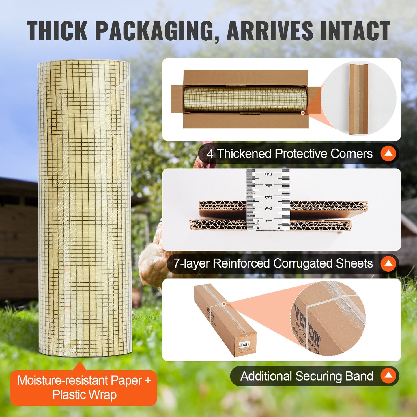 Hardware Cloth, 36'' x 100' Galvanized Wire Mesh Roll, 19 Gauge Chicken Wire Fence Roll, Vinyl Coating Metal Wire Mesh for Chicken Coop Barrier, Rabbit Snake Fences, Poultry Enclosures - Image 6