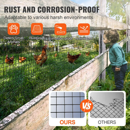 Hardware Cloth, 36'' x 50' Galvanized Wire Mesh Roll, 19 Gauge Chicken Wire Fence Roll, Vinyl Coating Metal Wire Mesh for Chicken Coop Barrier, Rabbit Snake Fences, Poultry Enclosures - Image 5