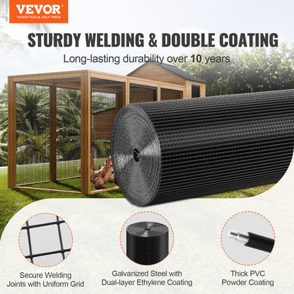 Hardware Cloth, 36'' x 50' Galvanized Wire Mesh Roll, 19 Gauge Chicken Wire Fence Roll, Vinyl Coating Metal Wire Mesh for Chicken Coop Barrier, Rabbit Snake Fences, Poultry Enclosures - Image 2