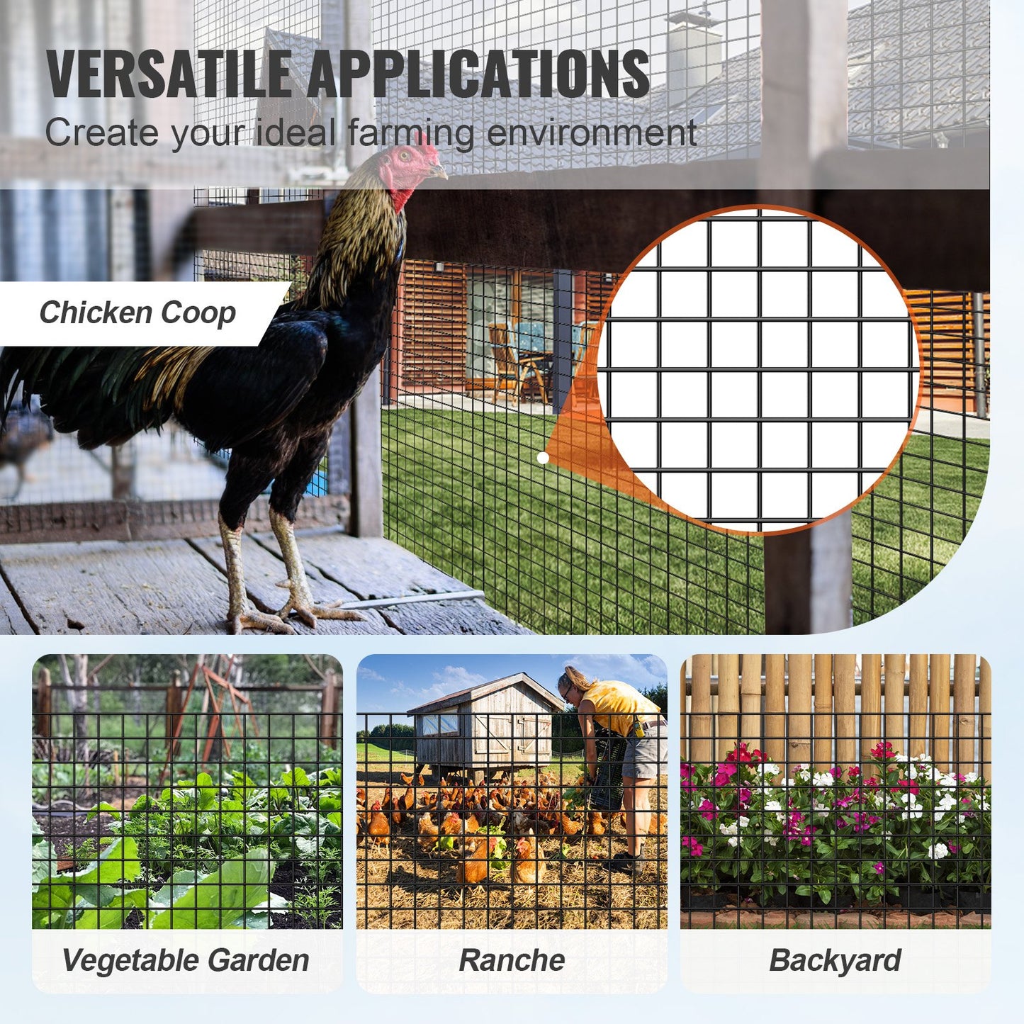 Hardware Cloth, 36'' x 50' Galvanized Wire Mesh Roll, 19 Gauge Chicken Wire Fence Roll, Vinyl Coating Metal Wire Mesh for Chicken Coop Barrier, Rabbit Snake Fences, Poultry Enclosures - Image 4
