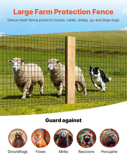 Farm Fence, 122cm x 15.2m, 2 x 4 in Mesh 14 Gauge Galvanized Steel Wire Fencing for Cattle, Hog & Sheep , Heavy Duty Vinyl Coated Livestock Fence for Animal Enclosures, Cage Wire, Garden Fences - Image 2