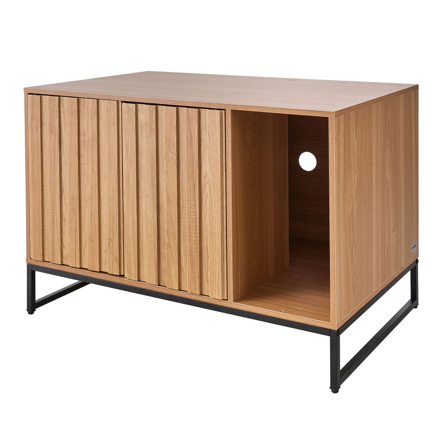 Cat Litter Box Enclosure Furniture, 80 cm Hidden Litter Box Cabinet with Scratch Pad & Storage, Waterproof Cat Washroom End Table Cat House, Fit Most of Litterbox, for Bedroom Living Room - Image 9