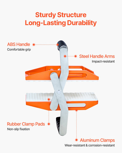 Double Handed Stone Carrying Clamps, 299 kg Load Capacity, 2 Pack Granite Panel Carriers Lifting Tools with Rubber-lined (0-60 mm), Heavy Duty lifting Clamps for Plywood, Glass, Granite - Image 6