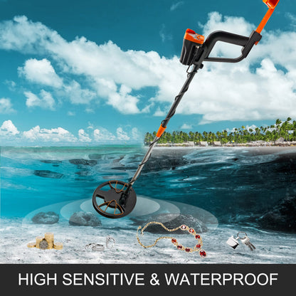 Metal Detector Waterproof Disc Metal detectors Underwater Underground high Accuracy LCD Display Metal Detector for Adults and Children Headphone Automatic Detector (Yellow 3010) - Image 2