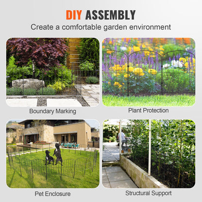 Garden Fence, No Dig Fence 61 x 33 cm Animal Barrier Fence, Underground Decorative Garden Fencing with 5.08 cm Spike Spacing, Metal Dog Fence for the Yard and Outdoor Patio, 28 Pack - Image 6