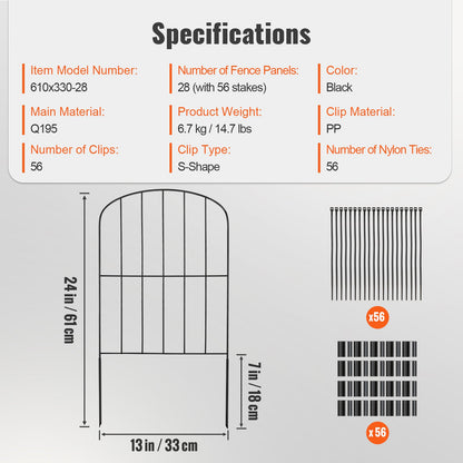 Garden Fence, No Dig Fence 61 x 33 cm Animal Barrier Fence, Underground Decorative Garden Fencing with 5.08 cm Spike Spacing, Metal Dog Fence for the Yard and Outdoor Patio, 28 Pack - Image 7