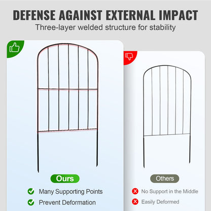 Garden Fence, No Dig Fence 61 x 33 cm Animal Barrier Fence, Underground Decorative Garden Fencing with 5.08 cm Spike Spacing, Metal Dog Fence for the Yard and Outdoor Patio, 10 Pack - Image 3