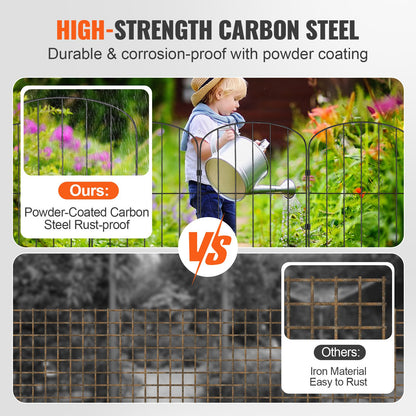 Garden Fence, No Dig Fence 61 x 33 cm Animal Barrier Fence, Underground Decorative Garden Fencing with 5.08 cm Spike Spacing, Metal Dog Fence for the Yard and Outdoor Patio, 10 Pack - Image 4