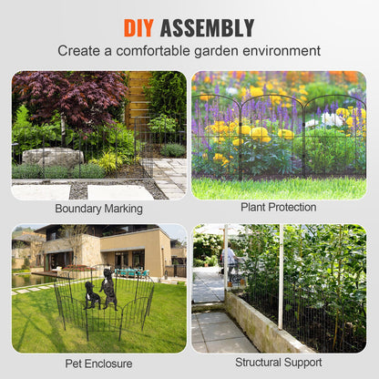 Garden Fence, No Dig Fence 61 x 33 cm Animal Barrier Fence, Underground Decorative Garden Fencing with 5.08 cm Spike Spacing, Metal Dog Fence for the Yard and Outdoor Patio, 10 Pack - Image 6