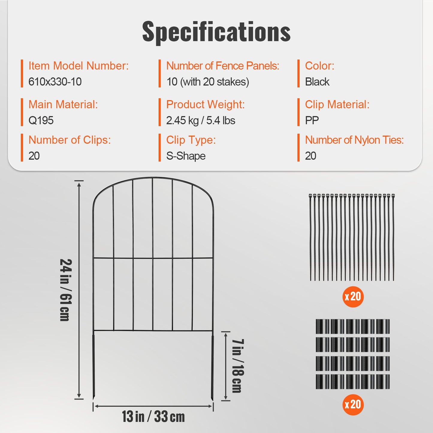 Garden Fence, No Dig Fence 61 x 33 cm Animal Barrier Fence, Underground Decorative Garden Fencing with 5.08 cm Spike Spacing, Metal Dog Fence for the Yard and Outdoor Patio, 10 Pack - Image 7