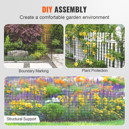 Garden Fence, 75×93 cm Animal Barrier Fence, Underground Decorative Garden Fencing with 6.38 cm Spike Spacing, Metal Dog Fence for the Yard and Outdoor Patio, 5 Pack - Image 6