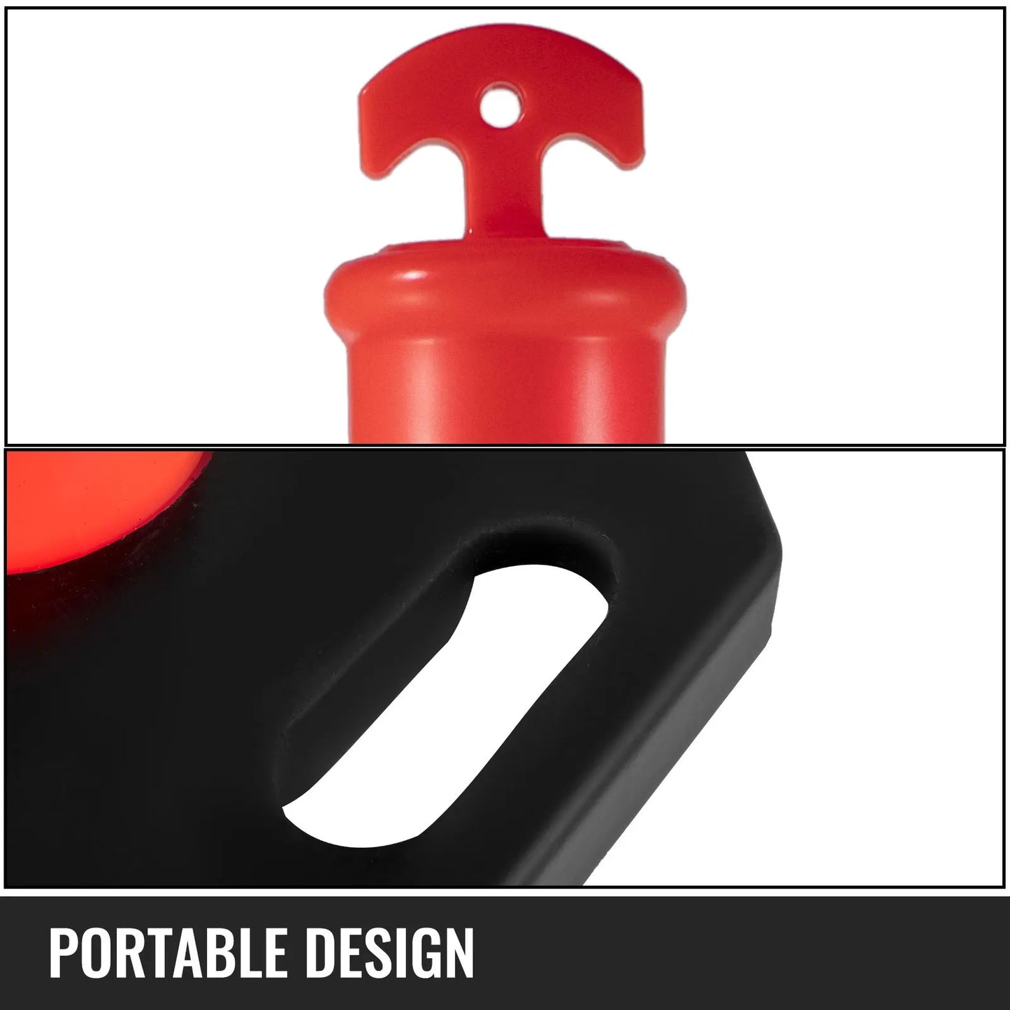 6Pack Traffic Delineator Posts 44 Inch Height, PE Delineator Cones Post Kit 10 inch Reflective Band, Delineators Post with Rubber Base 16 inch for Construction Sites, Facility Management etc. - Image 5