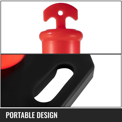 6Pack Traffic Delineator Posts 44 Inch Height, PE Delineator Cones Post Kit 10 inch Reflective Band, Delineators Post with Rubber Base 16 inch for Construction Sites, Facility Management etc. - Image 5