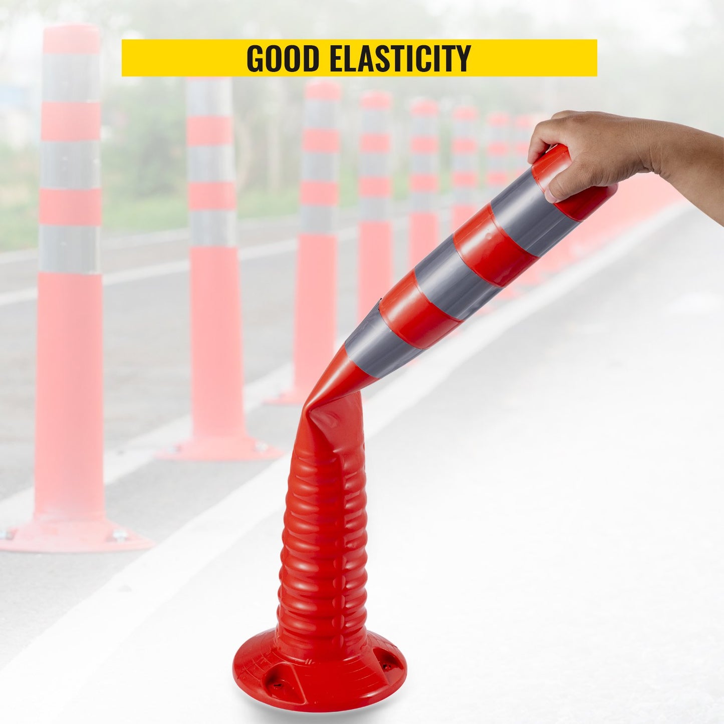 Traffic Delineator Posts Flexible Channelizer Cone 30" Spring Post 6PCS - Image 3