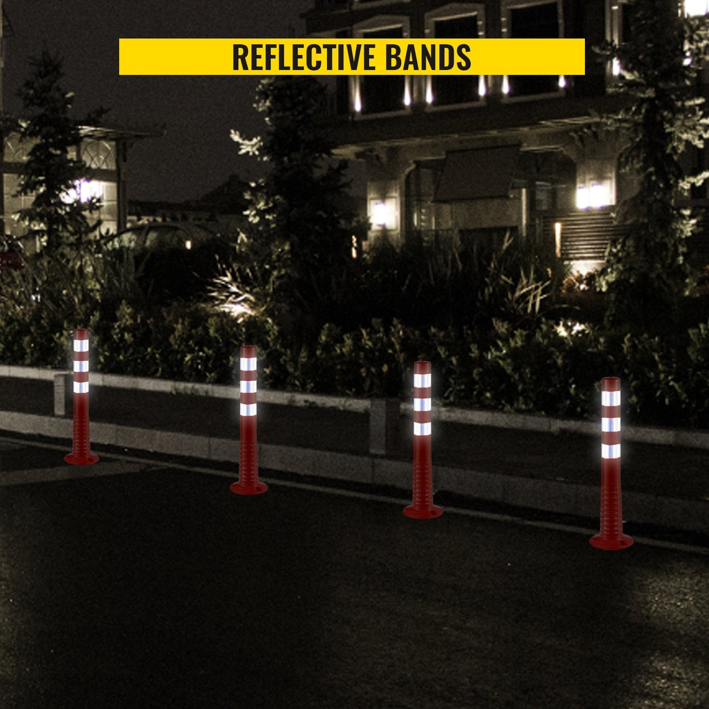 Traffic Delineator Posts Flexible Channelizer Cone 30" Spring Post 6PCS - Image 4