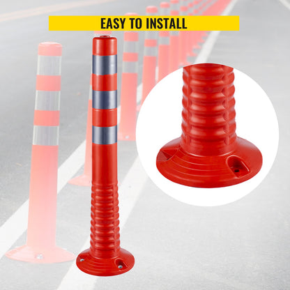 Traffic Delineator Posts Flexible Channelizer Cone 30" Spring Post 6PCS - Image 5
