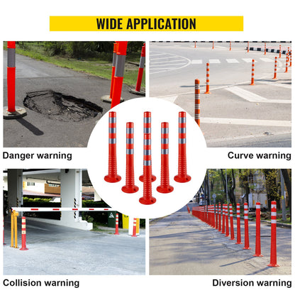 Traffic Delineator Posts Flexible Channelizer Cone 30" Spring Post 6PCS - Image 7