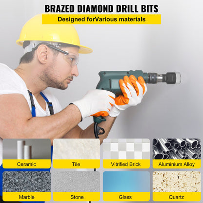 Diamond Drill Bits 6PCS Diamond Hole Saw 20/35/40/50/55/68mm Tile Hole Saw Kit Vacuum Brazed Diamond Drill Bit 0.59in/15mm Segment Tile Hole Saw w Storage Case for Tile Ceramic Porcelain Marble - Image 2