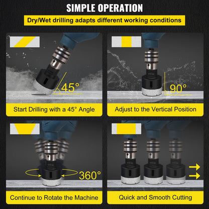 Diamond Drill Bits 6PCS Diamond Hole Saw 20/35/40/50/55/68mm Tile Hole Saw Kit Vacuum Brazed Diamond Drill Bit 0.59in/15mm Segment Tile Hole Saw w Storage Case for Tile Ceramic Porcelain Marble - Image 6