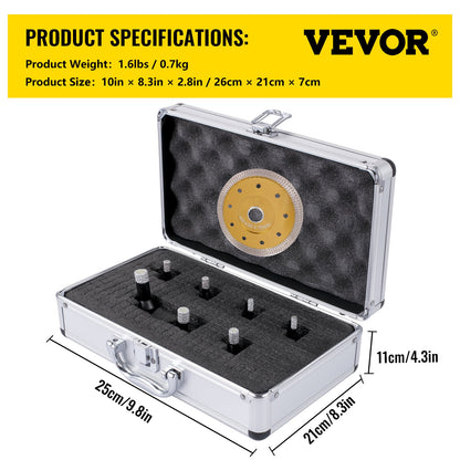 Diamond Drill Bits 7PCS Diamond Hole Saw 6/6/8/8/10/12/14mm Tile Hole Saw Kit Vacuum Brazed Diamond Drill Bit 0.59in/15mm Segment Tile Hole Saw w Storage Case for Tile Ceramic Porcelain Marble - Image 7