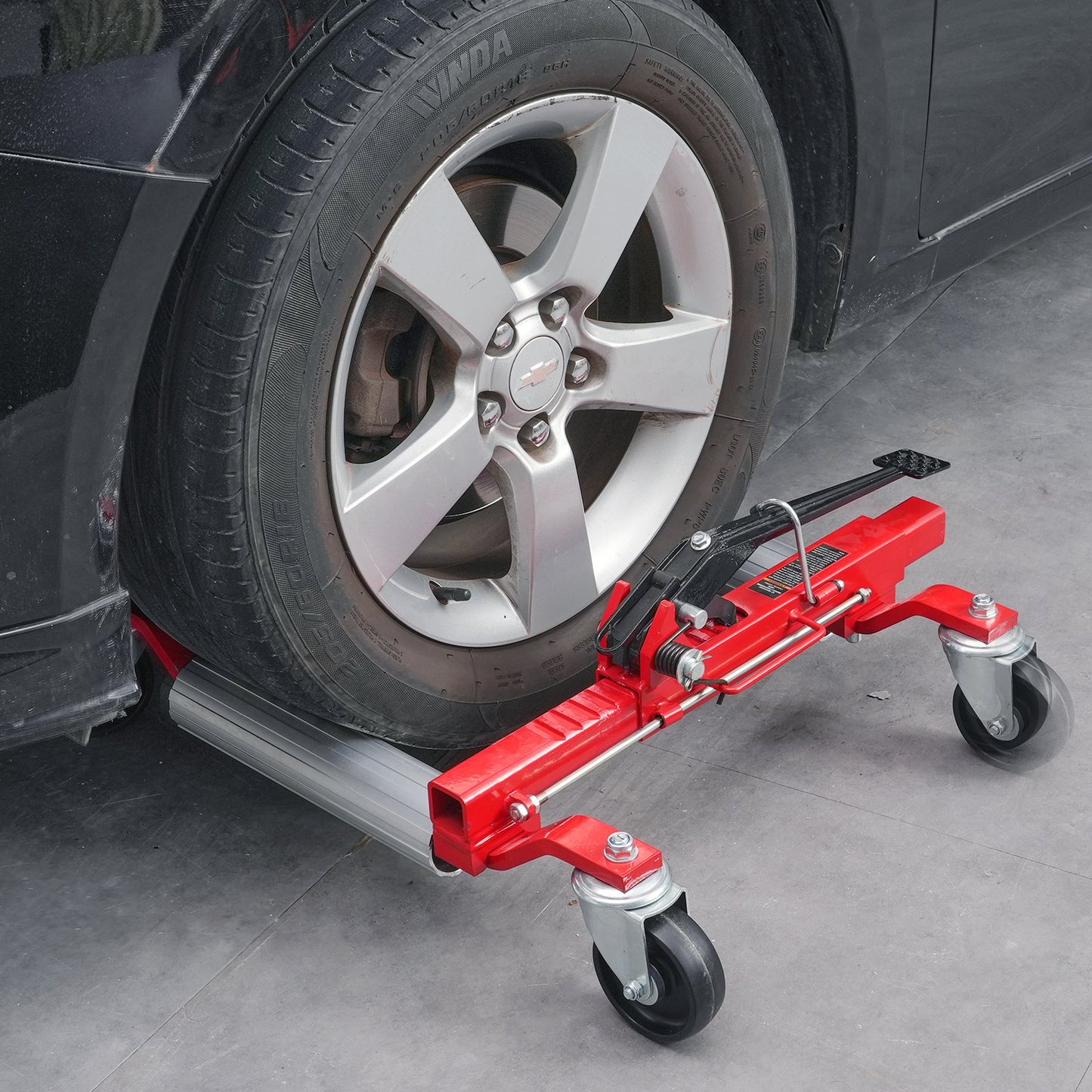 Wheel Dolly, Max Capacity 1500 Lbs Car Dolly, Car Jack Dolly Lifter with 360° Rotatable Wheels, Heavy Duty Vehicle Positioning Ratchet Tire Jack, for Vehicle Car Auto Repair Moving - Image 8