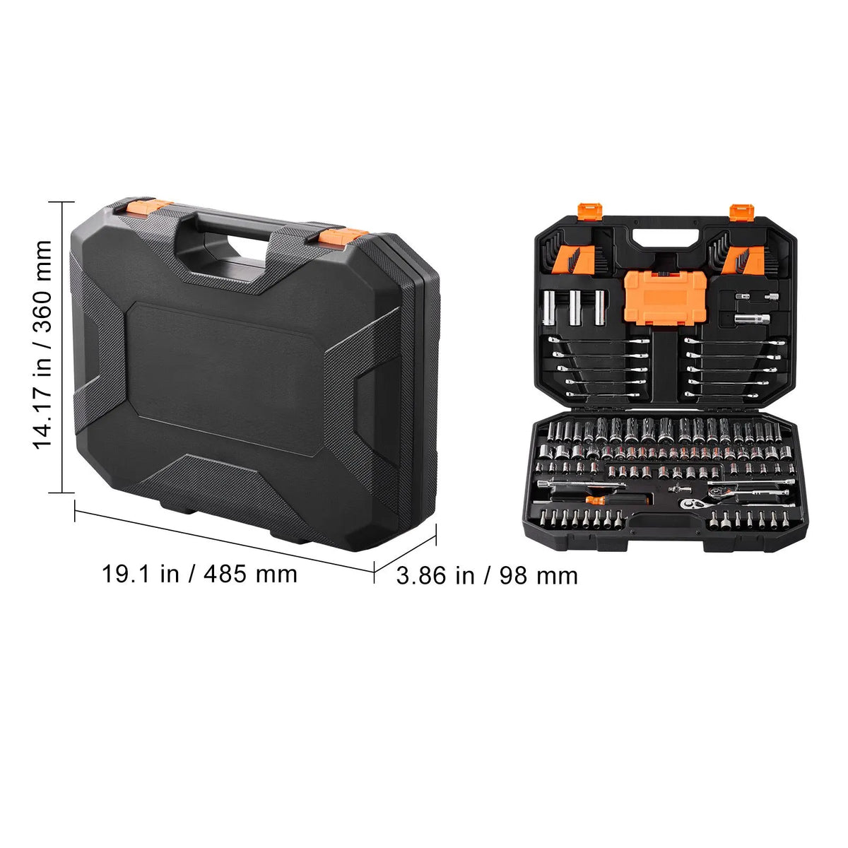 Mechanics Tool Set and Socket Set 1/4in 3/8in Drive 145 Pcs SAE and Metric - Image 8