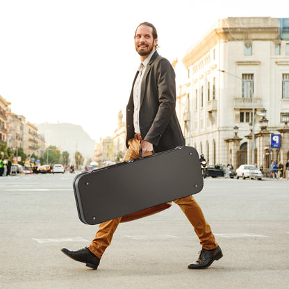Electric Guitar Hard Case, 1095 mm Rectangular Guitar Hard Case, With Lock Latch Keys Handle, PVC Padding Soft Lining Water-Resistant Hard Shell Guitar Cases, for 990 mm Electric Guitars, Black - Image 8