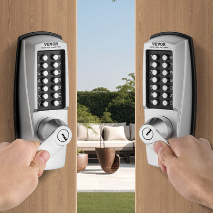 Mechanical Keyless Entry Door Lock, 14 Key Mechanical Door Lock with Keys, Mechanical Keypad Door Lock with Handle, Stainless Steel Waterproof Keyless Gate Lock, for Home Office Outdoor Garage - Image 8