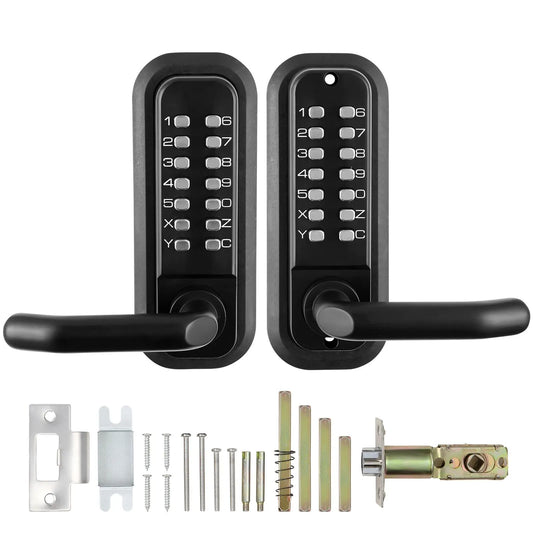 Mechanical Keyless Entry Door Lock, 14 Digit Keypad, Water-proof Zinc Alloy, Double-sided Embedded Outdoor Gate Door Locks Set with Keypad and Handle, Easy to Install, for Garden, Garage, Yard - Image 9