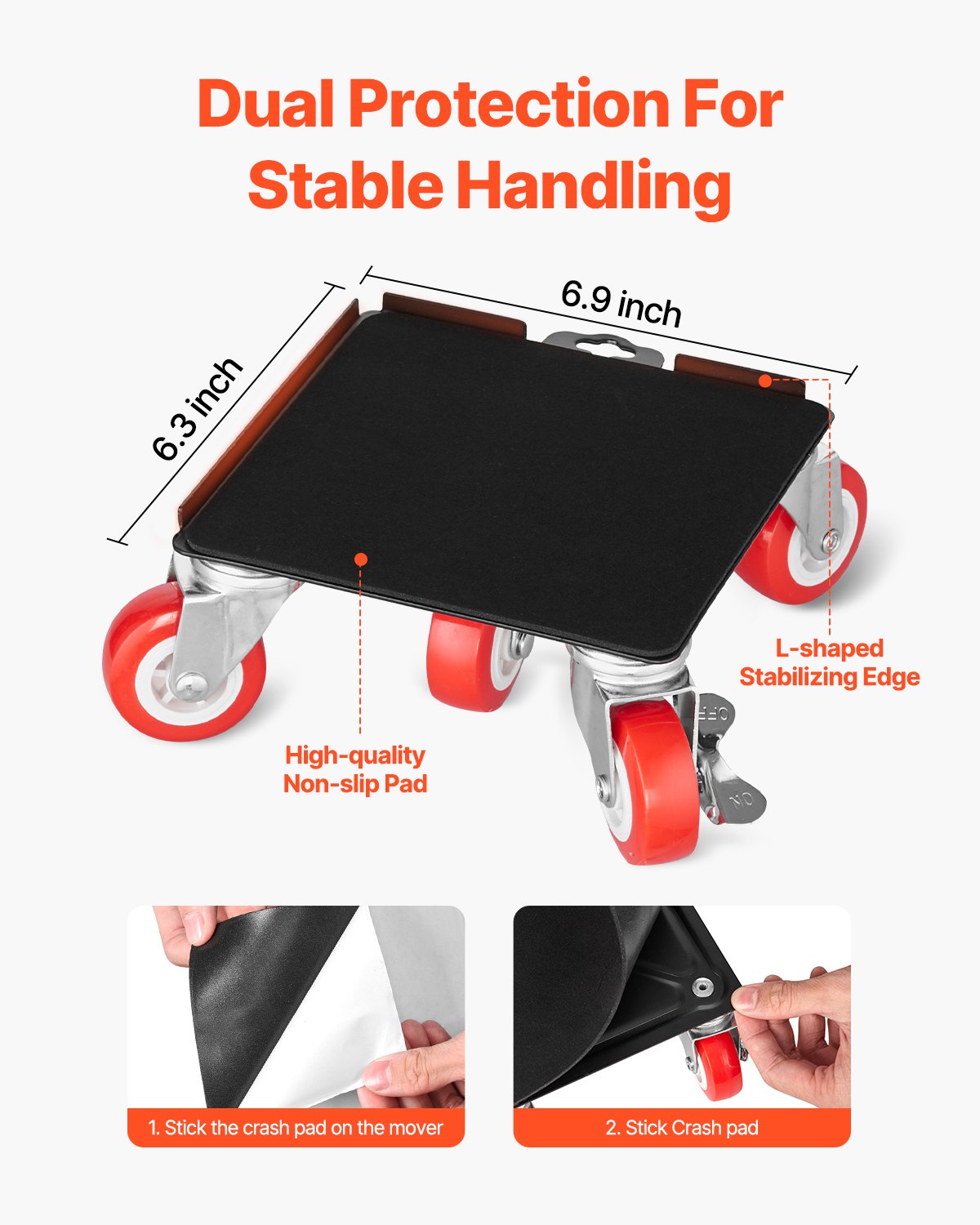 Furniture Dolly Heavy Duty Furniture Mover with 5 Wheels 1575 kg Capacity - Image 3