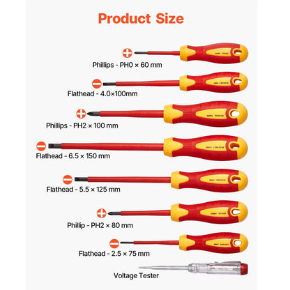 Insulated Screwdriver Set 12-Piece Insulated Tool Set for Electricians - Image 2