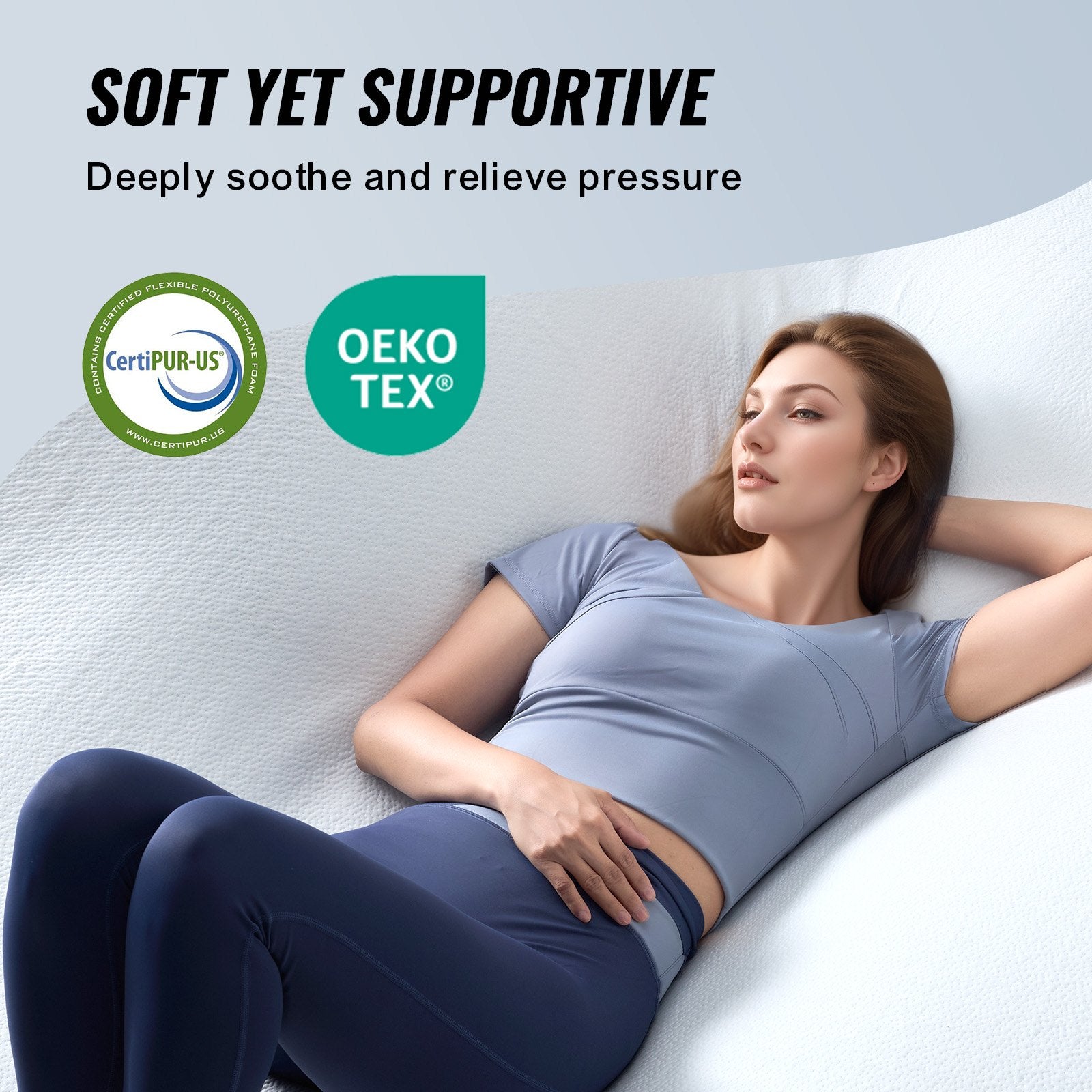 Mattress Topper Memory Foam Detachable & Washable Queen 76.2 mm Thickness - Image 4