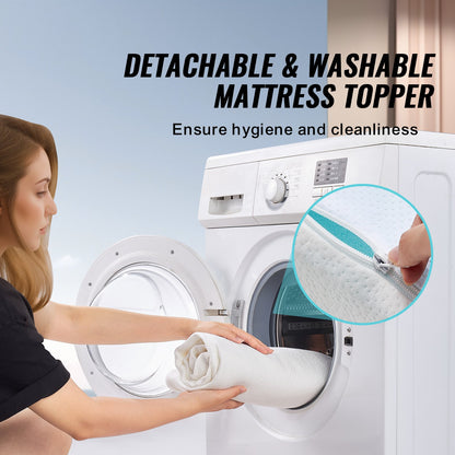 Mattress Topper Memory Foam Detachable & Washable Queen 76.2 mm Thickness - Image 5