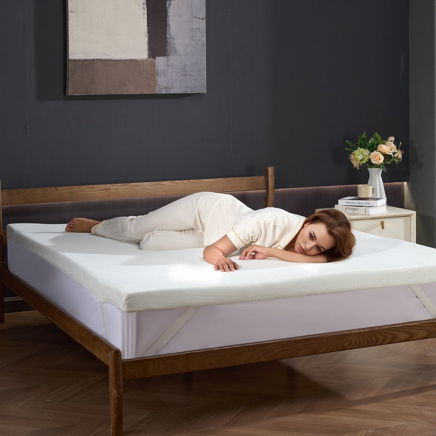 Mattress Topper Memory Foam Detachable & Washable Queen 76.2 mm Thickness - Image 8
