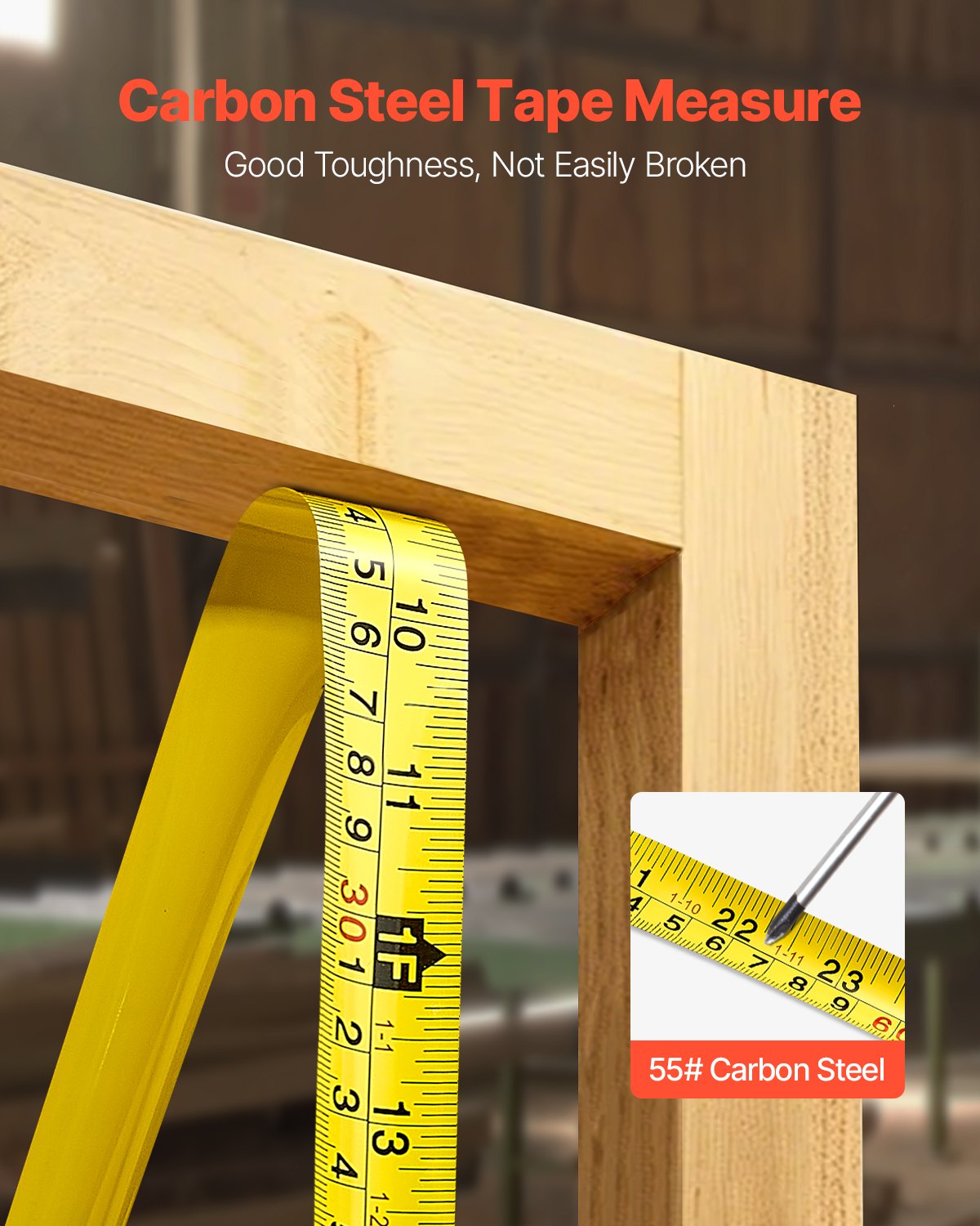 Tape Measure 7620mm Retractable Imperial Metric for Decoration - Image 3