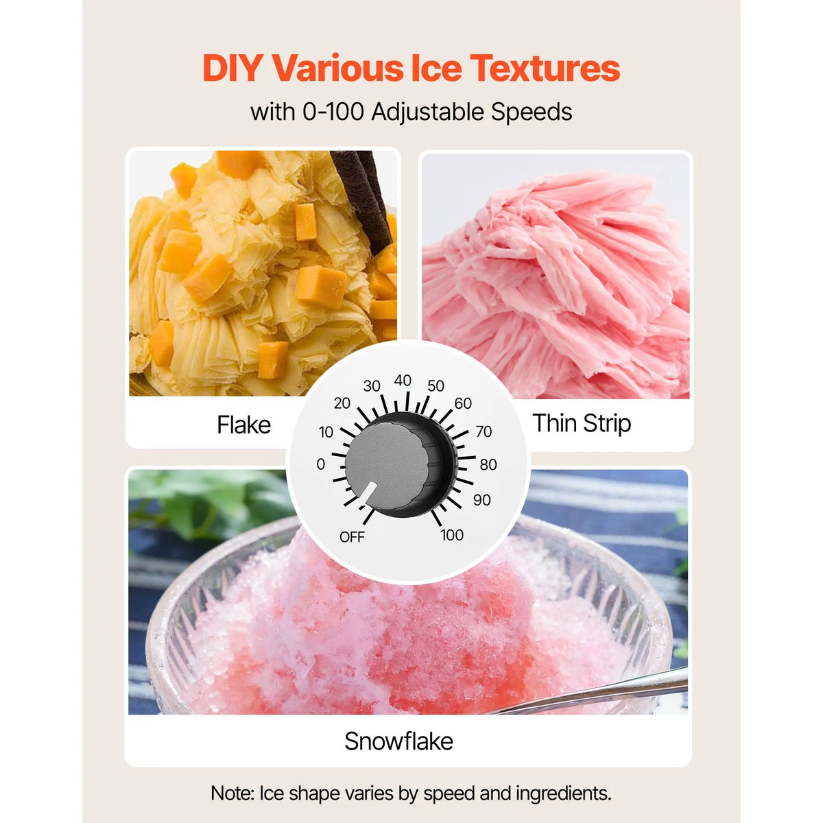 Snowflake Ice Machine, 40KG/24H Snowflake Ice Maker, Ice-Shaver Machine with Stainless Steel Blade, Electric Snow Cone Maker with 1.8L Tank, 90S Fast Pre-Cooling, for Home & Small Gatherings - Image 3