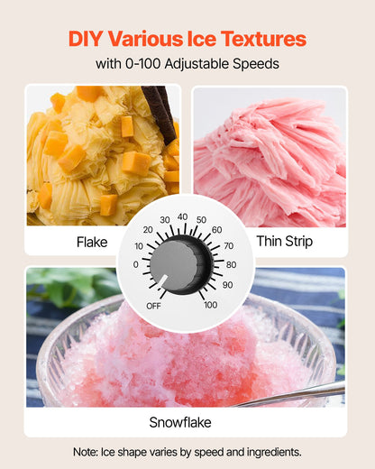 Snowflake Ice Machine, 40KG/24H Snowflake Ice Maker, Ice-Shaver Machine with Stainless Steel Blade, Electric Snow Cone Maker with 1.8L Tank, 90S Fast Pre-Cooling, for Home & Small Gatherings - Image 3