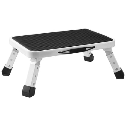 Step Stool 1-Step 150KG Capacity, Folding Steel Step Ladder 3 Adjustable Height, Portable Toddler Step Stools for Adults, Non-Slip Sturdy Step Ladders for Office, RVs, Pets, Bathrooms,Bedrooms